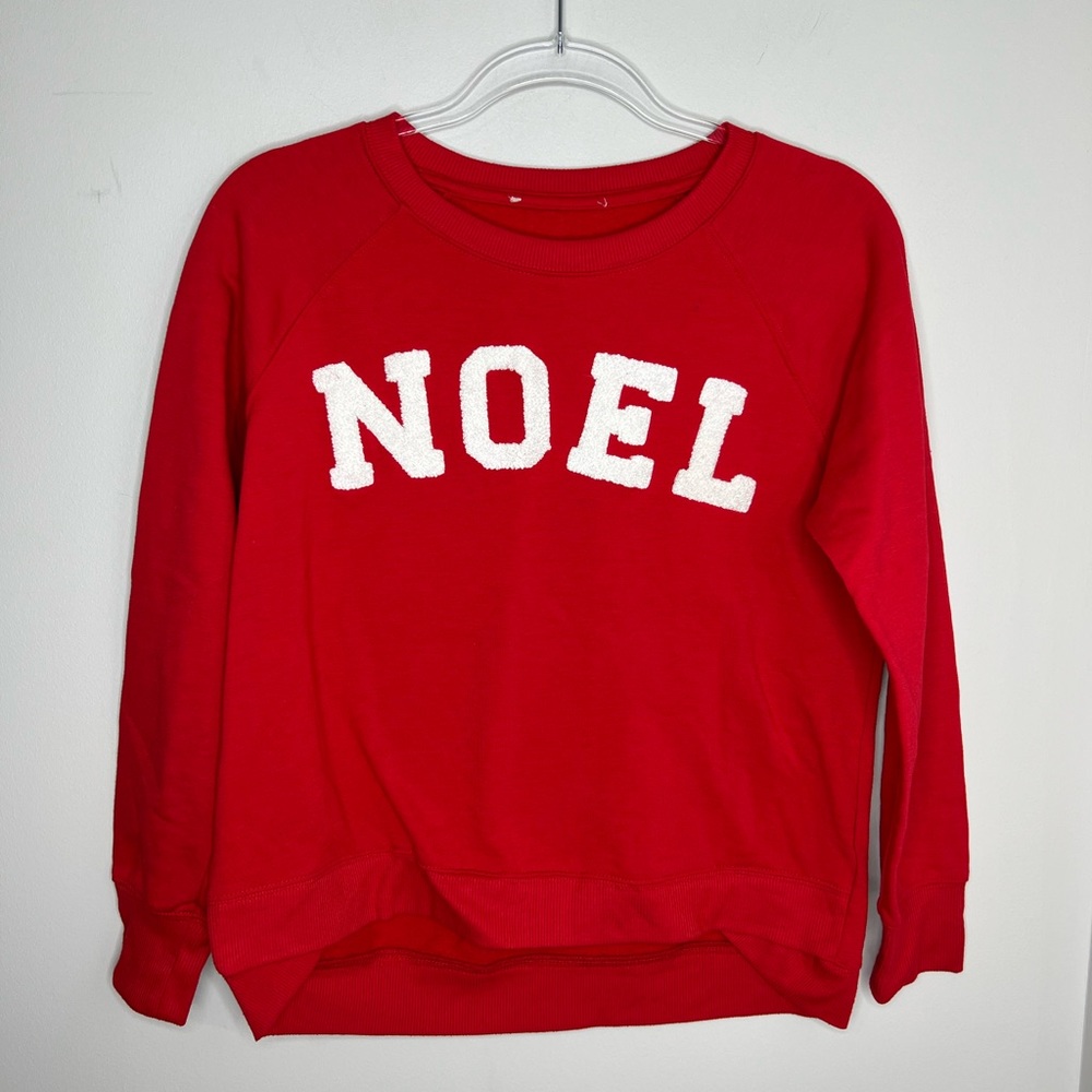 NOEL fleece letter crew neck holiday/Christmas/festive sweatshirt. Small.